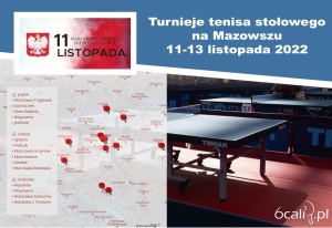 Turnieje tenisa stołowego na Mazowszu 11-13 listopada 2022